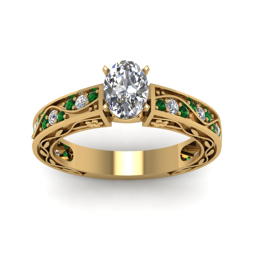 oval-shaped-antique-filigree-diamond-ring-with-emerald-in-14K-yellow-gold-FDENS3543OVRGEMGRANGLE5-NL-YG