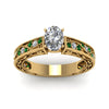 Load image into Gallery viewer, oval-shaped-antique-filigree-diamond-ring-with-emerald-in-14K-yellow-gold-FDENS3543OVRGEMGRANGLE5-NL-YG_eaf9e840-eb33-478f-a5ca-866101e8c38e