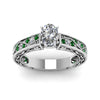 Load image into Gallery viewer, oval-shaped-antique-filigree-diamond-ring-with-emerald-in-950-platinum-FDENS3543OVRGEMGRANGLE5-NL-WG_37e0e333-1fc3-4256-854b-4add6dae0053