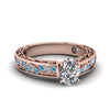 Load image into Gallery viewer, oval-shaped-antique-filigree-diamond-ring-with-ice-blue-topaz-in-14K-rose-gold-FDENS3543OVRGICBLTO-NL-RG_c35cebc4-e127-4fdf-bd60-e19903362ee3