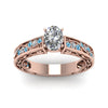 Load image into Gallery viewer, oval-shaped-antique-filigree-diamond-ring-with-ice-blue-topaz-in-14K-rose-gold-FDENS3543OVRGICBLTOANGLE5-NL-RG_d4d29a77-dd2b-4c4b-8317-e2c419961fe1
