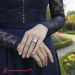 Load image into Gallery viewer, oval-shaped-antique-filigree-diamond-ring-with-ice-blue-topaz-in-14K-white-gold-FDENS3543OVR
