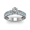 Load image into Gallery viewer, oval-shaped-antique-filigree-diamond-ring-with-ice-blue-topaz-in-950-platinum-FDENS3543OVRGICBLTOANGLE5-NL-WG_292df7b1-737c-492e-a58d-c6109f4fb48d