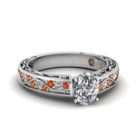 Load image into Gallery viewer, oval-shaped-antique-filigree-diamond-ring-with-orange-sapphire-in-950-platinum-FDENS3543OVRGSAOR-NL-WG
