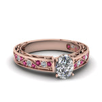 Load image into Gallery viewer, oval-shaped-antique-filigree-diamond-ring-with-pink-sapphire-in-14K-rose-gold-FDENS3543OVRGSADRPI-NL-RG
