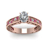 Load image into Gallery viewer, oval-shaped-antique-filigree-diamond-ring-with-pink-sapphire-in-14K-rose-gold-FDENS3543OVRGSADRPIANGLE5-NL-RG_40da10ed-f589-40d9-a9ed-09a92d1c7a36