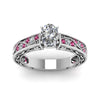 Load image into Gallery viewer, oval-shaped-antique-filigree-diamond-ring-with-pink-sapphire-in-14K-white-gold-FDENS3543OVRGSADRPIANGLE5-NL-WG_078c8207-d88f-4abd-9bd2-c4a1ad84040a