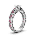 Load image into Gallery viewer, oval-shaped-antique-filigree-diamond-ring-with-pink-sapphire-in-950-platinum-FDENS3543OVRGSADRPIANGLE2-NL-WG

