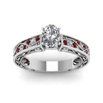 Load image into Gallery viewer, oval-shaped-antique-filigree-diamond-ring-with-ruby-in-950-platinum-FDENS3543OVRGRUDRANGLE5-NL-WG
