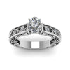Load image into Gallery viewer, oval-shaped-antique-filigree-ring-with-black-diamond-in-14K-white-gold-FDENS3543OVRGBLACKANGLE5-NL-WG_e64e9a14-a5ff-42e6-8fdf-bb06857daae7