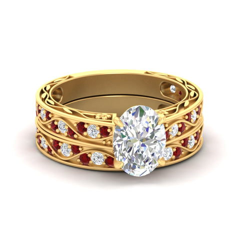 oval-shaped-antique-filigree-ruby-bridal-ring-set-in-yellow-gold-fdens3543ovgrudrsleep-nl-yg.jpg