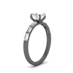 Load image into Gallery viewer, Baguette Thin Band Oval Cut Engagement Ring
