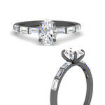 Load image into Gallery viewer, Baguette Thin Band Oval Cut Engagement Ring
