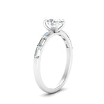 Load image into Gallery viewer, Baguette Thin Band Oval Cut Engagement Ring
