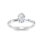 Load image into Gallery viewer, Baguette Thin Band Oval Cut Engagement Ring
