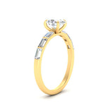 Load image into Gallery viewer, Baguette Thin Band Oval Cut Engagement Ring

