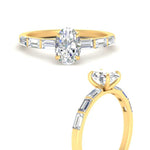 Load image into Gallery viewer, Baguette Thin Band Oval Cut Engagement Ring
