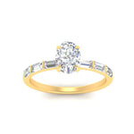 Load image into Gallery viewer, Baguette Thin Band Oval Cut Engagement Ring

