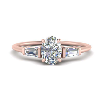 Lab Grown Oval Cut Three Stone Engagement Ring for Women