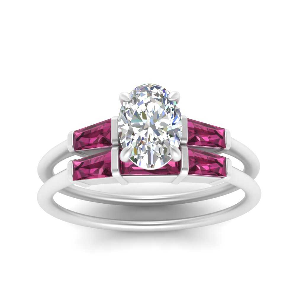 oval-shaped-bar-set-pink-sapphire-ring-with-matching-3-baguette-wedding-band-in-FDENS100OVGSADRPI-NL-WG