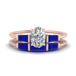 Load image into Gallery viewer, oval-shaped-bar-set-sapphire-ring-with-matching-3-baguette-wedding-band-in-FDENS100OVGSABL-NL-RG
