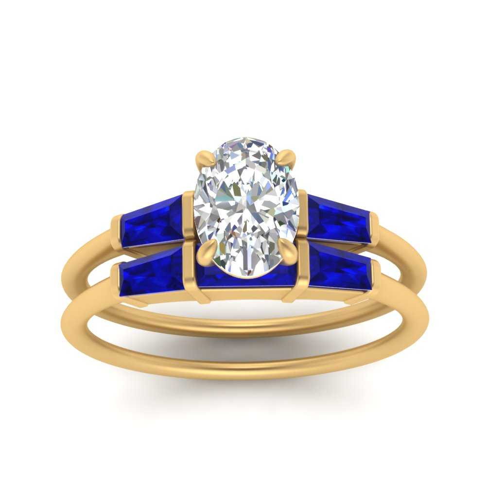 oval-shaped-bar-set-sapphire-ring-with-matching-3-baguette-wedding-band-in-FDENS100OVGSABL-NL-YG