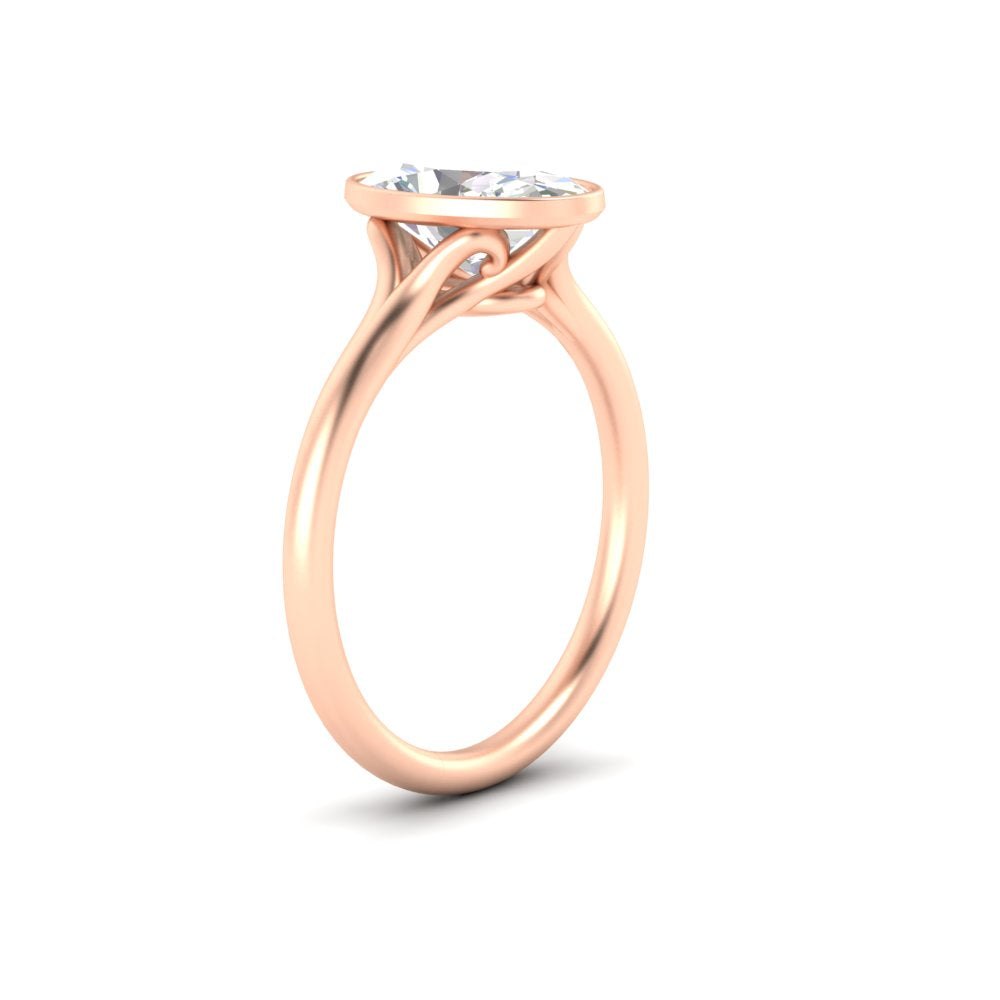Split Shank Oval Shaped Bezel Set Solitaire Ring