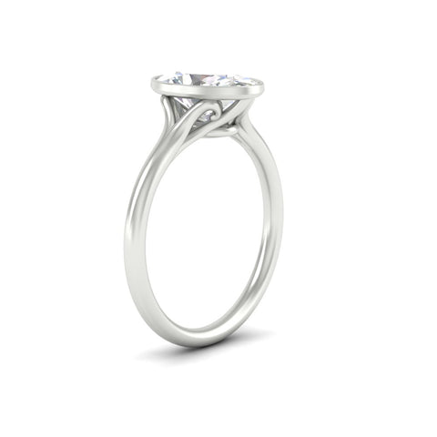 Oval Cut Bezel Set Diamond Solitaire Engagement Ring