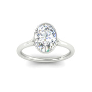 Oval Cut Bezel Set Diamond Solitaire Engagement Ring