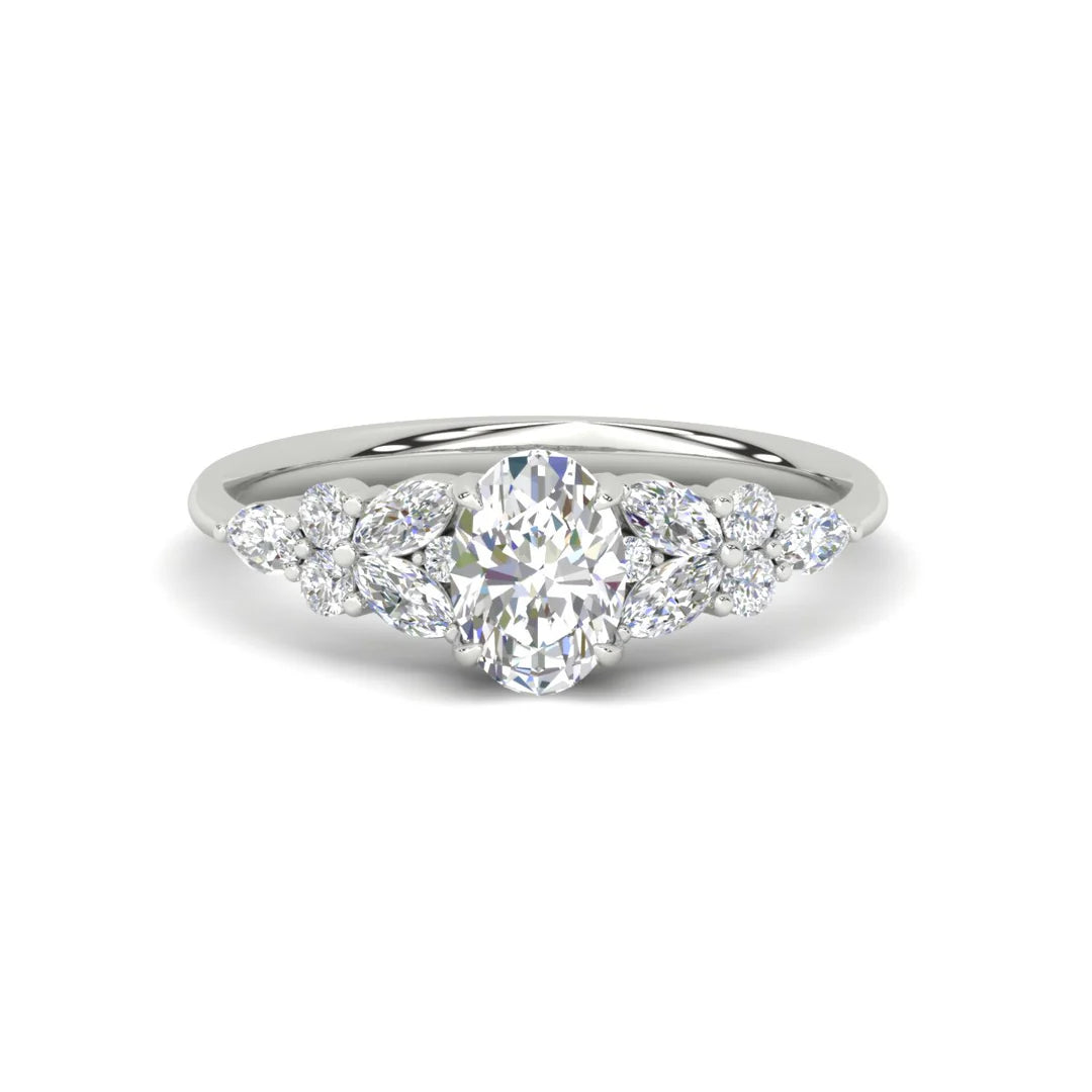 1. Oval-Cut Engagement Rings