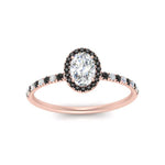 Load image into Gallery viewer, oval-shaped-black-diamond-halo-petite-engagement-ring-in-rose-gold-FD8523OVRGBLACKANGLE3-NL-RG
