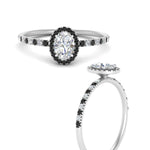 Load image into Gallery viewer, oval-shaped-black-diamond-halo-petite-engagement-ring-in-white-gold-FD8523OVRGBLACKANGLE3-NL-WG
