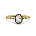 Load image into Gallery viewer, oval-shaped-black-diamond-halo-petite-engagement-ring-in-yellow-gold-FD8523OVRGBLACKANGLE3-NL-YG
