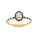 Load image into Gallery viewer, oval-shaped-black-diamond-halo-petite-engagement-ring-in-yellow-gold-FD8523OVRGBLACKANGLE3-NL-YG