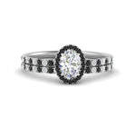 Load image into Gallery viewer, oval-shaped-black-diamond-halo-wedding-ring-set-in-white-gold-FD8523OVGBLACK-NL-WG
