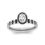 Load image into Gallery viewer, oval-shaped-black-diamond-halo-wedding-ring-set-in-white-gold-FD8523OVGBLACK-NL-WG
