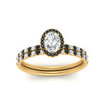 Load image into Gallery viewer, oval-shaped-black-diamond-halo-wedding-ring-set-in-yellow-gold-FD8523OVGBLACK-NL-YG
