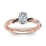 Load image into Gallery viewer, oval-shaped-black-diamond-twisted-vine-engagement-ring-in-rose-gold-FD9127OVRGBLACKANGLE5-NL-RG
