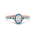 Load image into Gallery viewer, oval-shaped-blue-topaz-halo-petite-engagement-ring-in-rose-gold-FD8523OVRGICBLTOANGLE3-NL-RG
