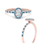Load image into Gallery viewer, oval-shaped-blue-topaz-halo-petite-engagement-ring-in-rose-gold-FD8523OVRGICBLTOANGLE3-NL-RG