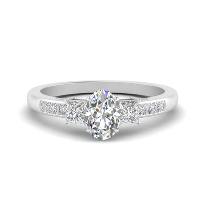 Channel Three Stone Classic Engagement Ring