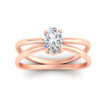 Load image into Gallery viewer, oval-shaped-crossover-solitaire-engagement-ring-in-rose-gold-fdenr1008ovrangle5-nl-rg