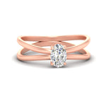 Load image into Gallery viewer, oval-shaped-crossover-solitaire-engagement-ring-in-rose-gold-fdenr1008ovrsleep-nl-rg