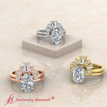Load image into Gallery viewer, oval-shaped-curved-baguette-diamond-band-with-solitaire-engagement-ring-in-FD9359OV-YG
