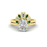 Load image into Gallery viewer, oval-shaped-curved-baguette-emerald-band-with-solitaire-engagement-ring-in-FD9359OVGEMGRANGLE3-NL-YG
