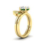 Load image into Gallery viewer, oval-shaped-curved-baguette-emerald-band-with-solitaire-engagement-ring-in-FD9359OVGEMGRANGLE3-NL-YG
