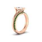 Load image into Gallery viewer, oval-shaped-diamond-bezel-solitaire-ring-with-emerald-band-in-rose-gold-FD11229OVGEMGRANGLE2-NL-RG_2ebcc289-706e-49cc-9ef4-0e35b40a66e8.jpg?v=1758702938
