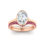 Load image into Gallery viewer, oval-shaped-diamond-bezel-solitaire-ring-with-pink-sapphire-band-in-rose-gold-FD11229OVGSADRPIANGLE5-NL-RG_f24e3048-fcc5-4628-a16f-0c3334186ff2.jpg?v=1758702938
