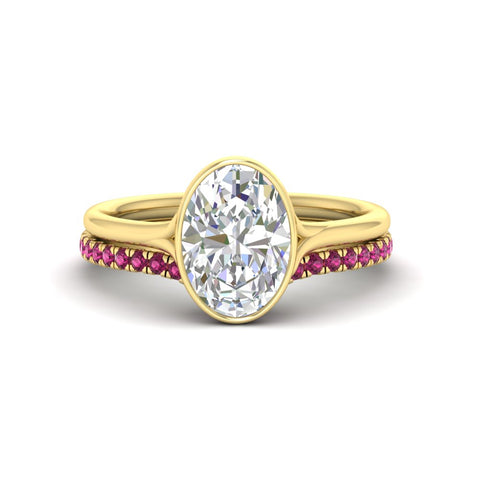 oval-shaped-diamond-bezel-solitaire-ring-with-pink-sapphire-band-in-yellow-gold-FD11229OVGSADRPI-NL-YG.jpg?v=1758702860