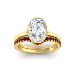 Load image into Gallery viewer, oval-shaped-diamond-bezel-solitaire-ring-with-ruby-band-in-yellow-gold-FD11229OVGRUDRANGLE5-NL-YG_2669080d-9ec9-4f66-ab57-804ac46c43c5.jpg?v=1758702938
